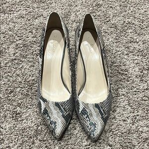Calvin Klein Snakeskin Heels - Black and Gray